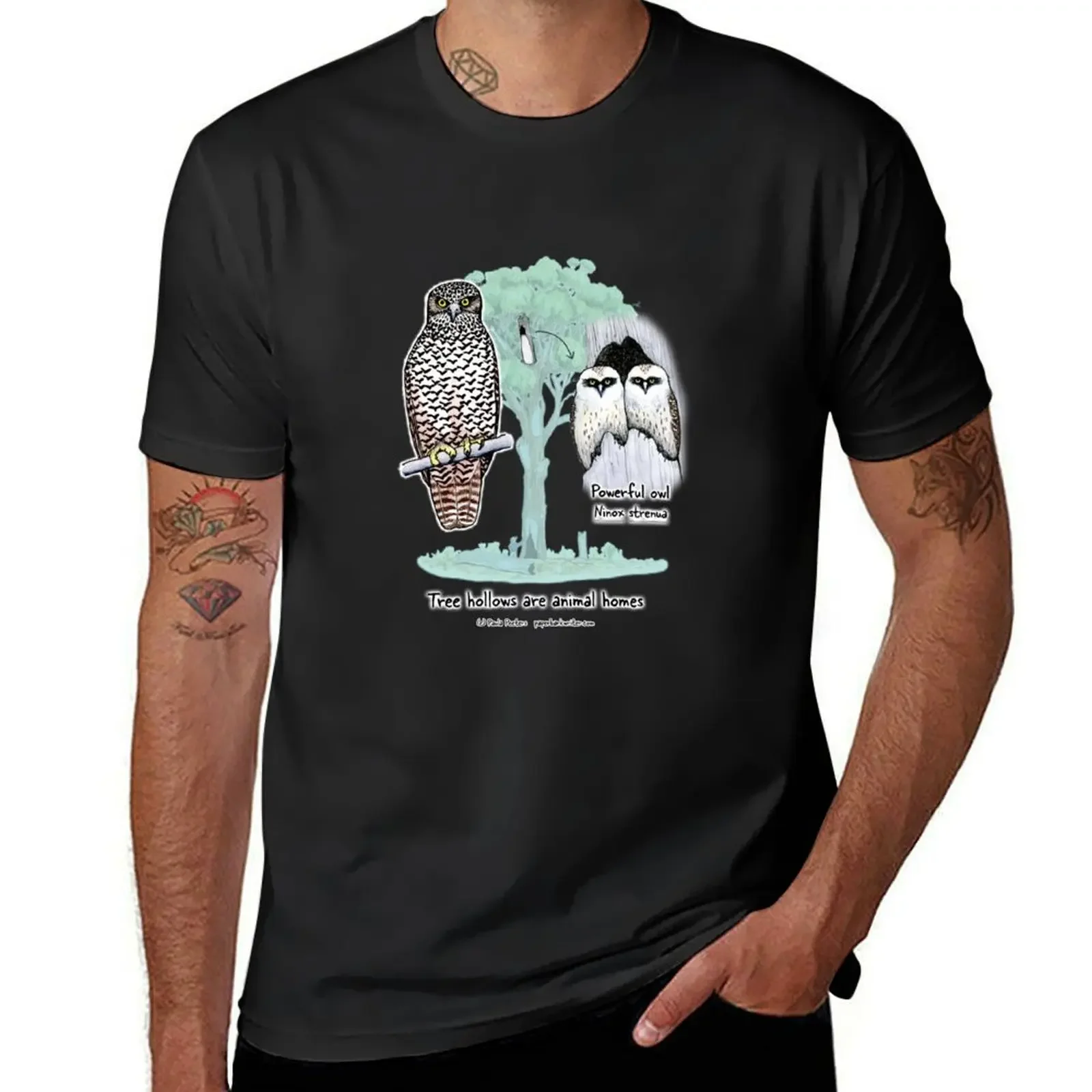 

Powerful Owl - Tree hollows are animal homes T-Shirt hippie clothes vintage graphic tee shirts graphic tee compression shirt men