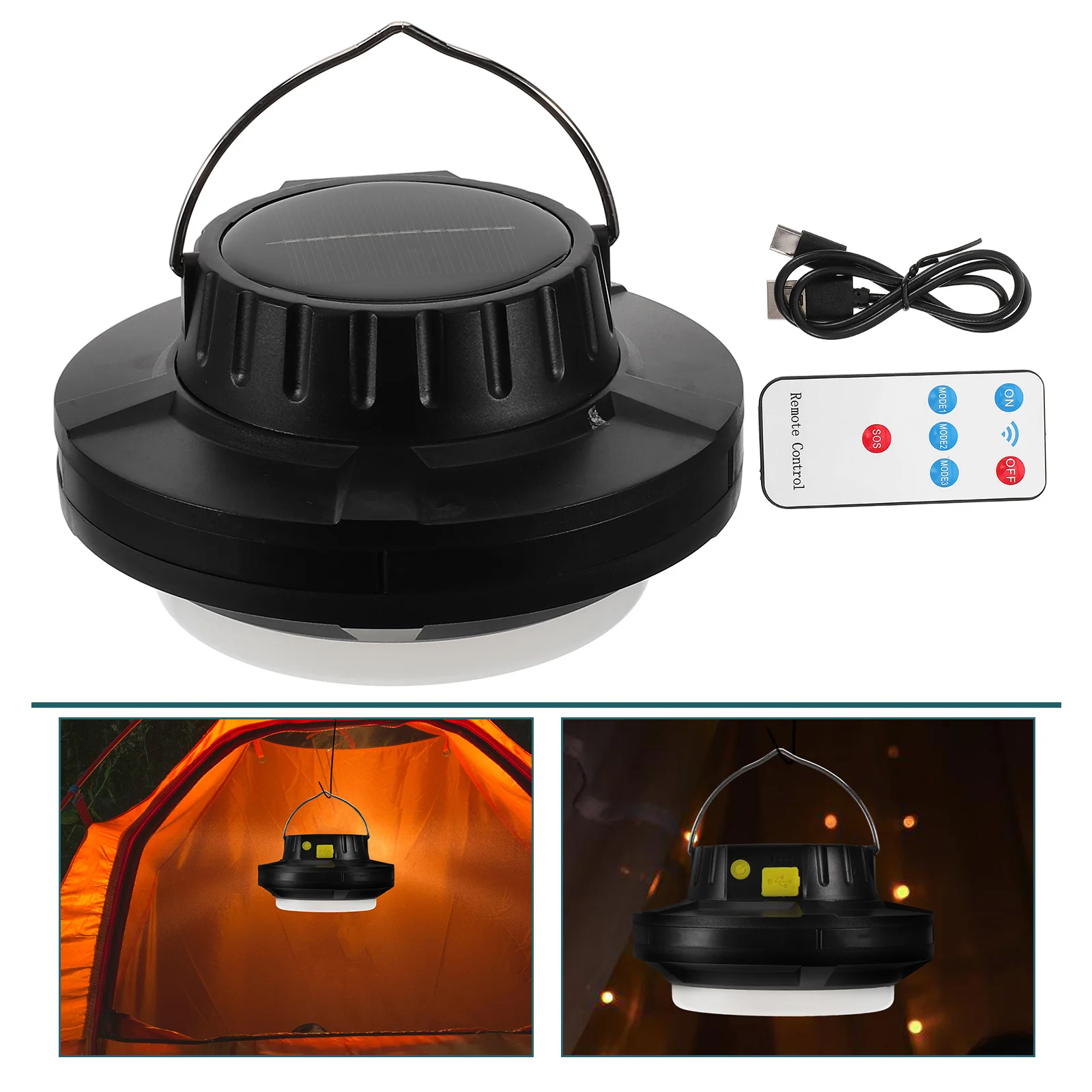 

Rotating Solar Emergency Light 2000mAh USB Rechargeable Lantern for Camping Night Markets Outdoor Activities Rv Outdoor Light