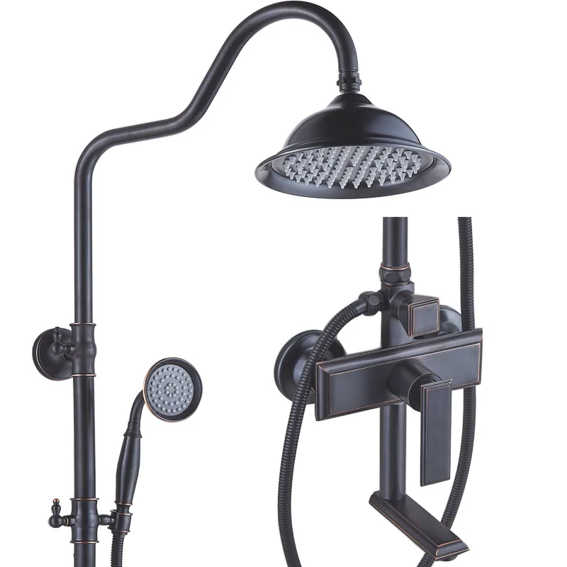 

Black Shower Shower Set Household, Full Copper Shower Head Toilet Bathroom Bath
