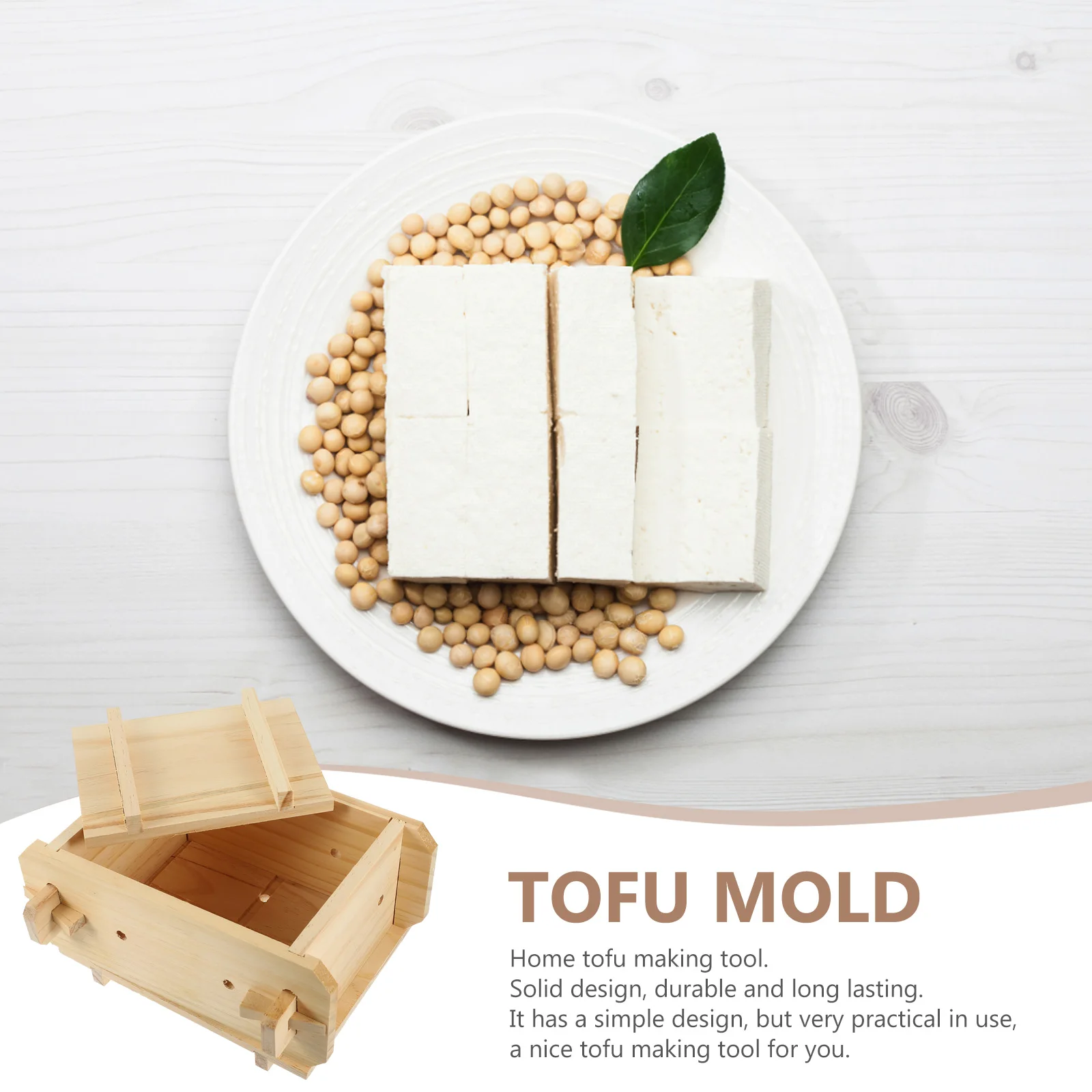 

Wooden Tofu Mold Solid Design Home Tofu Maker Tool Eco Friendly Soy Curd Making Mold Practical Use Curd Maker