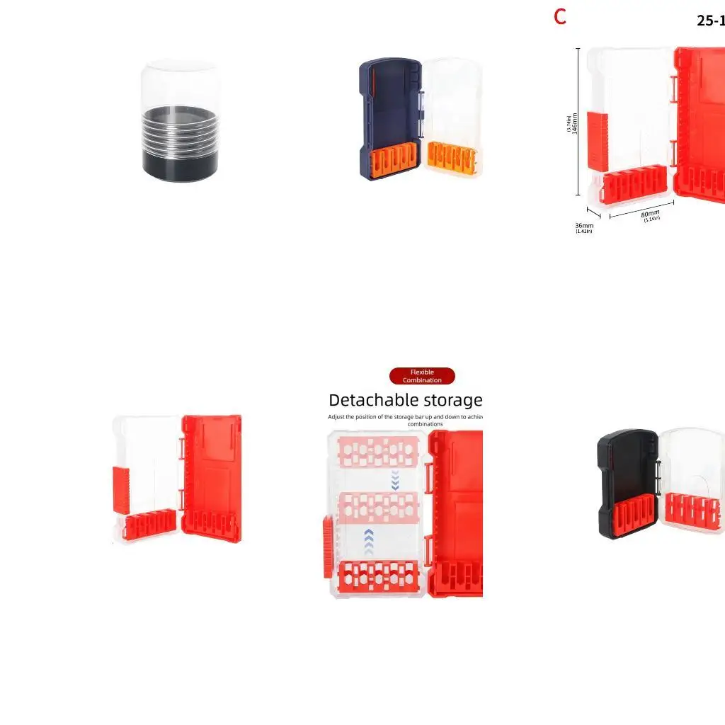 

Y1UD Heavy Duty Plastic Drill Bit Holder Box Secure Storage For Contractors And DIY Projects