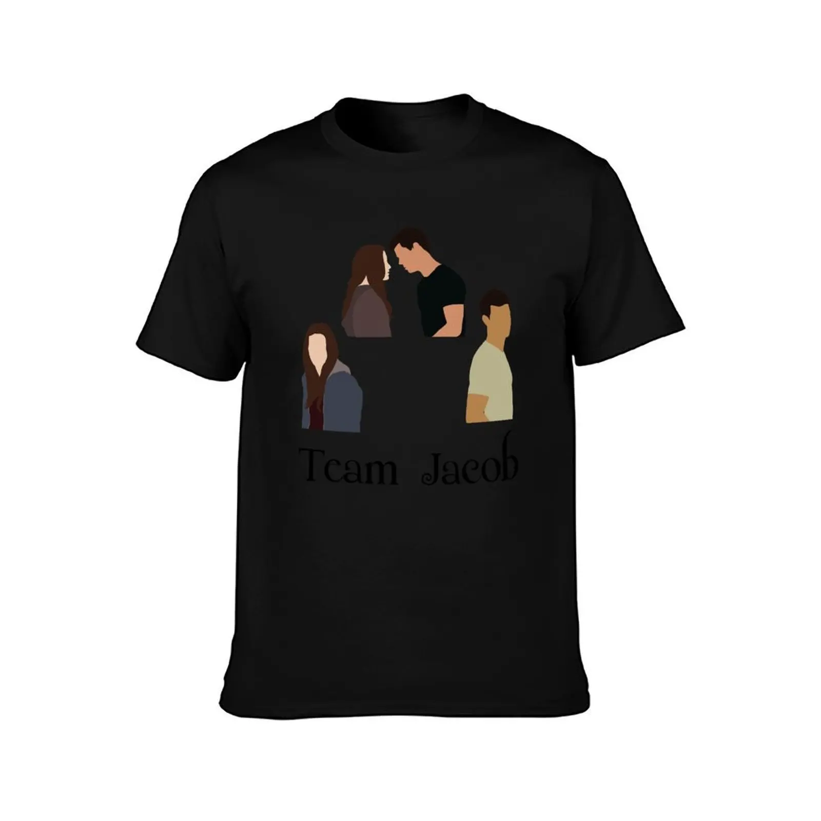 Team Jacob stickers pack twilight T-Shirt, Summer Casual Cotton Tee, Oversized Streetwear Tops, Vintage Graphic Print