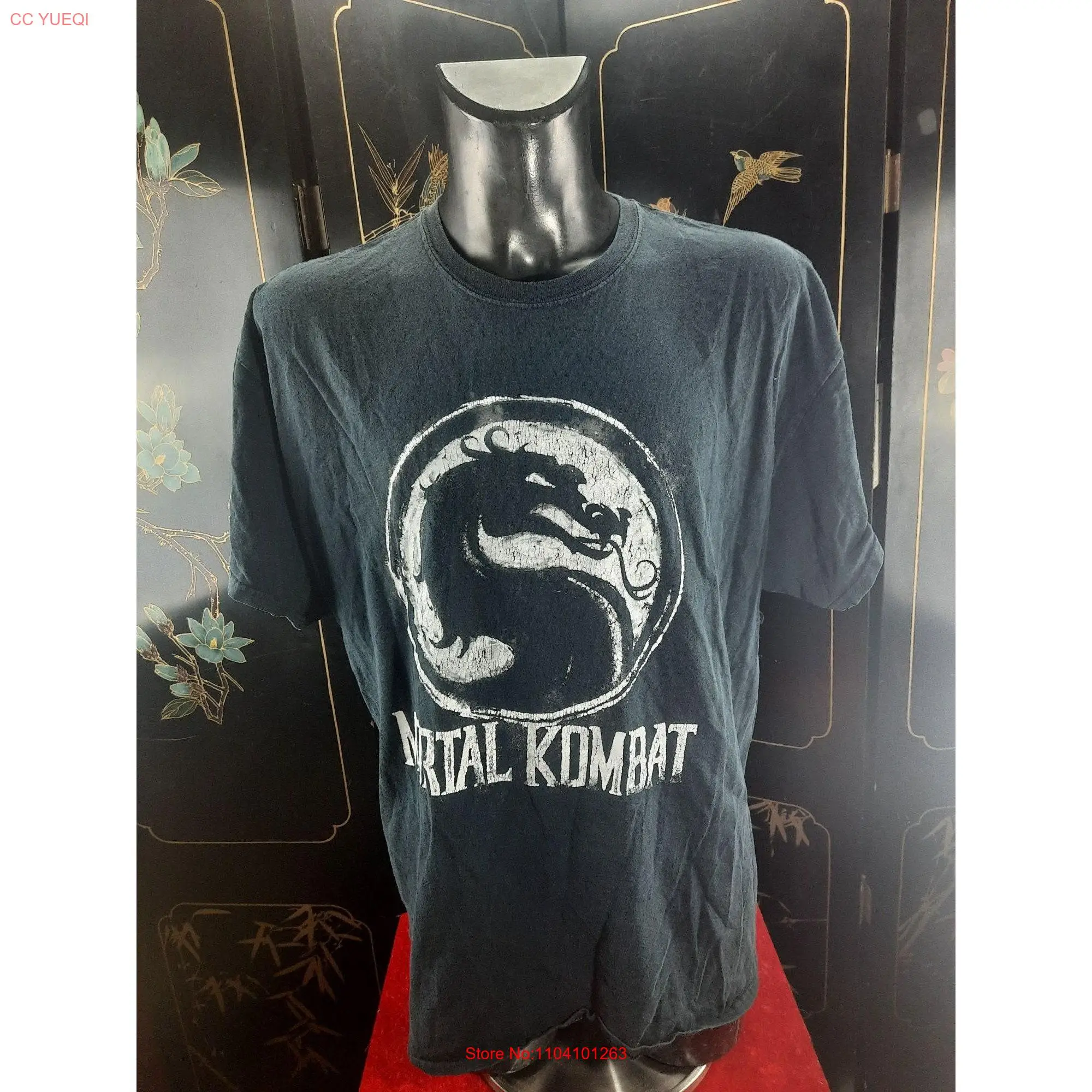 Vintage Mortal Kombat Movie Mens XL T Shirt Faded Black long or short sleeves