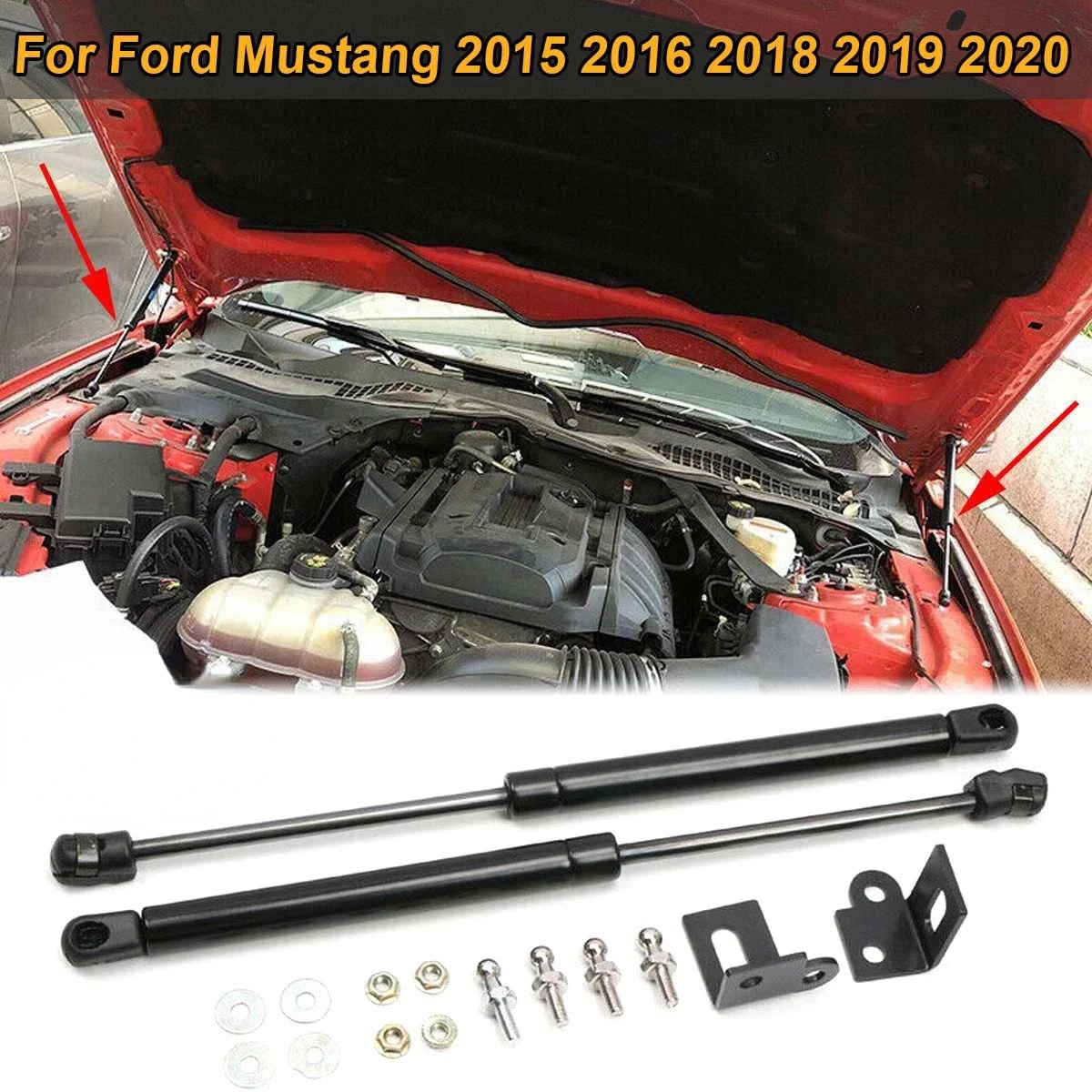 Front Engine Hood Shock Lift Support Struts Rod Arm Gas Spring Bracket For Ford Mustang 2015 2016 2018 2019 2020 Car Accessories