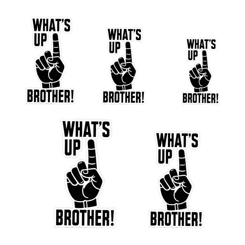 What's Up Brother Sticker 5pcs Sketch Decal Funny Waterproof Stickers Unique Funny Sketch Sticker Decal For Laptop Phones