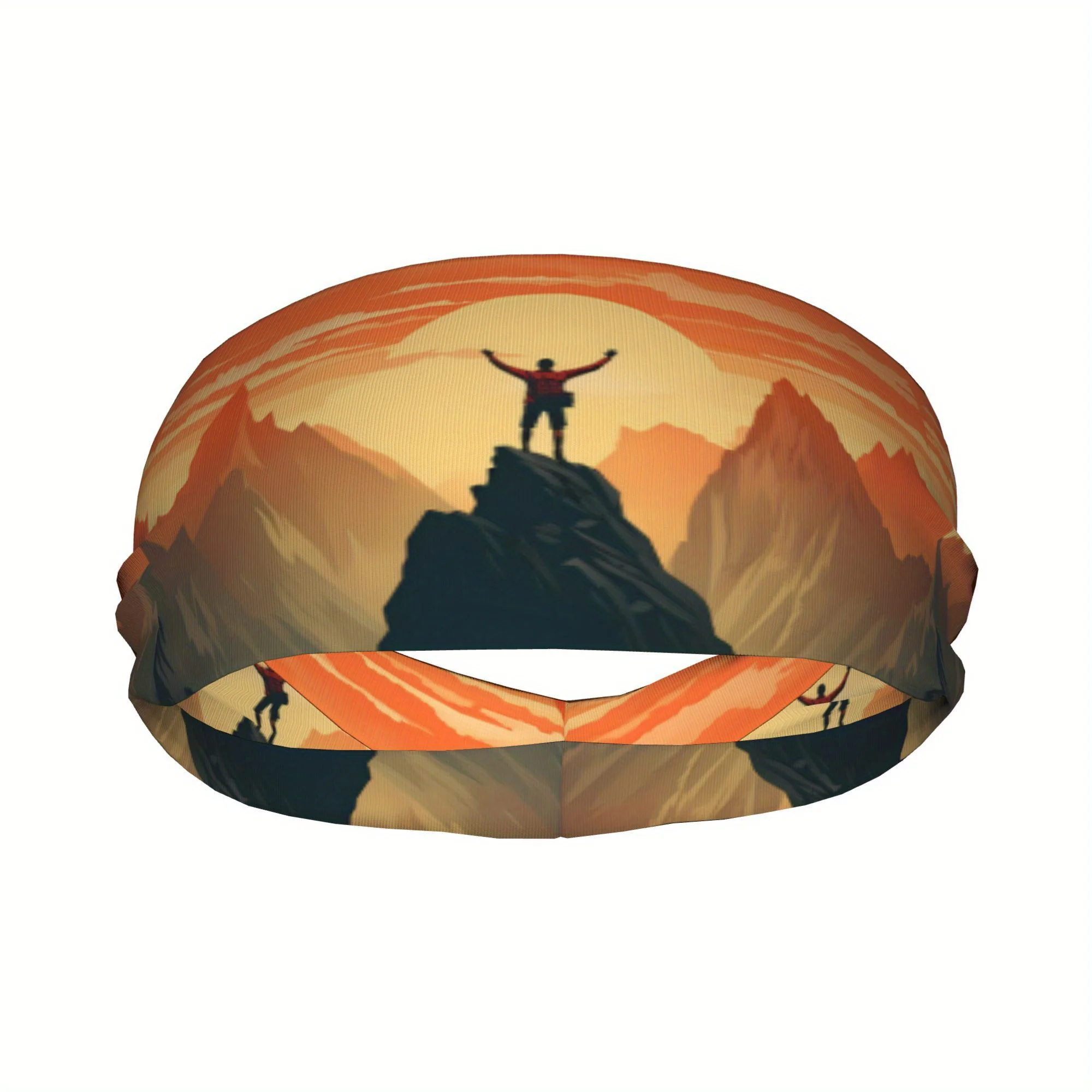 

Повязка на голову с принтом «Горный восход на закате» для любителей приключений и походов, влагоотводящая, эластичная, для бега и йоги