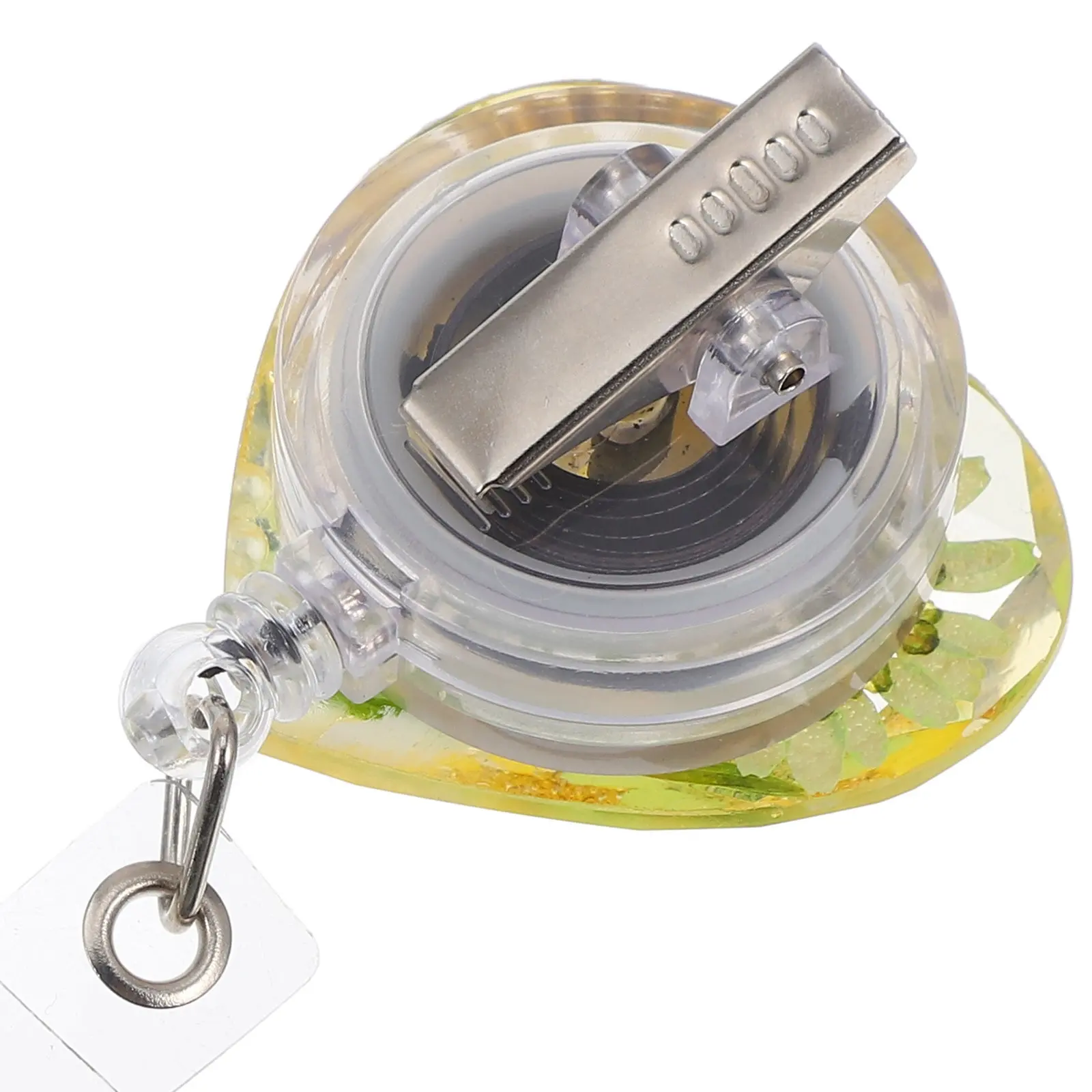Retractable Floral Badge Reel ABS Resin Name Tag Holder Swivel Clip for Nurses Teachers Office Staff School Doctor