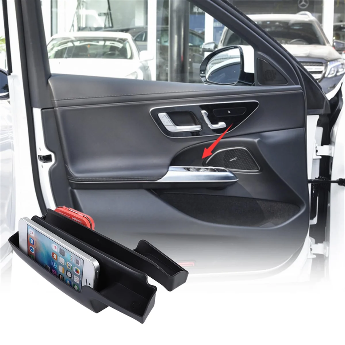 Voor Mercedes Benz E Klasse W214 2024 Autodeur Opbergdoos Organizer Lade Deurklink Pocket Insert, voordeur