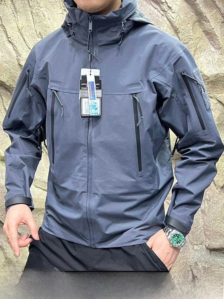 

High-End Fully Sealed Tactical Camouflage Jacket Windproof Waterproof Hardshell King Outerwear Coat Nylon Fiber Hooded ...