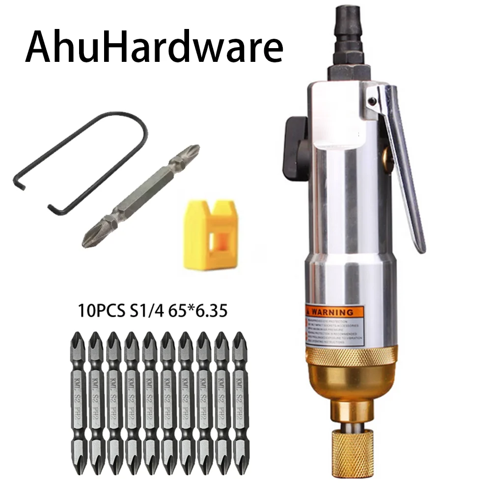 2026 Straight Shank Air Screwdriver 1/4 Inch Impact Screwdriver with Variable Speed, Positive and Negative Switch Pneumatic Tool