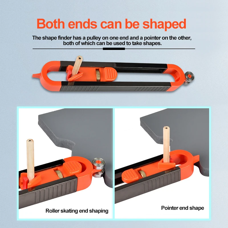 Profile Scribing Ruler With Lock Adjustable Irregularity Radian Profile Duplicator Accurate Woodworking Measurement Tool Set