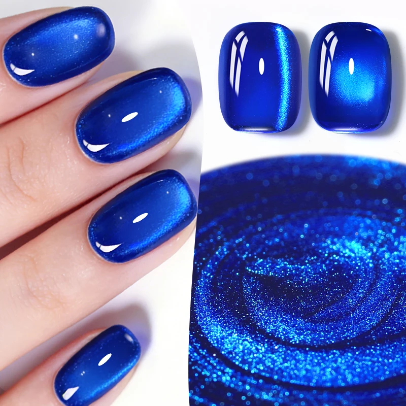 BORN PRETTY 10ml Glass Bead Blue Cat Magnetic Gel Nail Polish Summer Nails Semi Permanent Varnis Soak Off UV Varnish