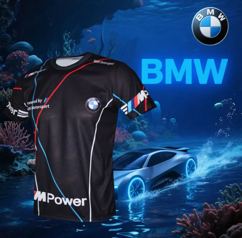 

Лето 2022, брендовая мужская футболка BMW с короткими рукавами для гонок на мотоциклах, новая быстросохнущая удобная дышащая повседневная свободная футболка Y2K