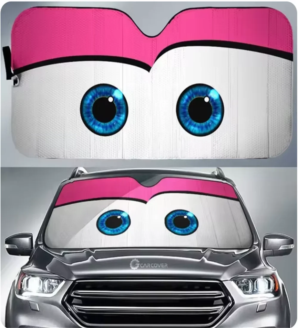 

Retro Retractable Car Front Windshield Car Window Windscreen Sunshades Reflector Anti UV Protector Evil Eyes