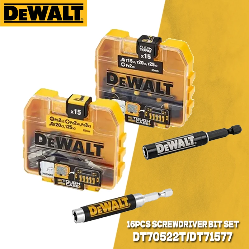 DEWALT 마그네틱 스크루드라이버 보관 세트, 드라이버 드릴 비트, 25mm 전동 공구 액세서리, 16 세트, DT71511, DT70522