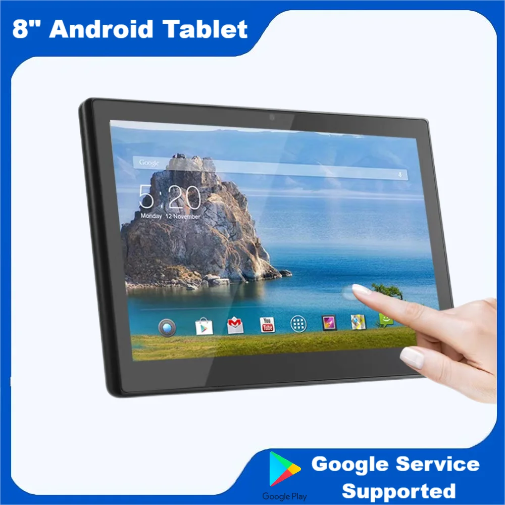 Wall Mount 8 Inch Android Tablet with Capacitive Touch Screen POE Monitor Multi Media Display Smart Home TV Controller WIFI BT