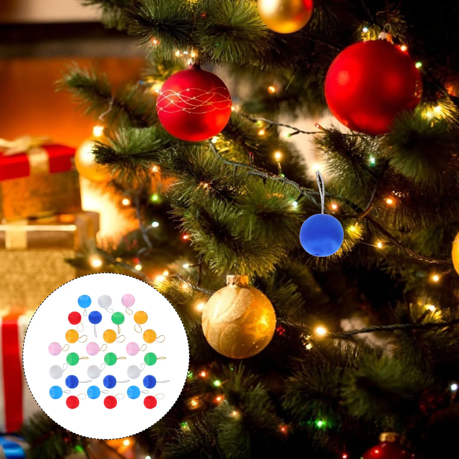 

60Pcs Christmas Tree Pendant Decorative Hanging Balls for Festive Home Office Restaurant Mansion Fireplace Window Xmas Scene