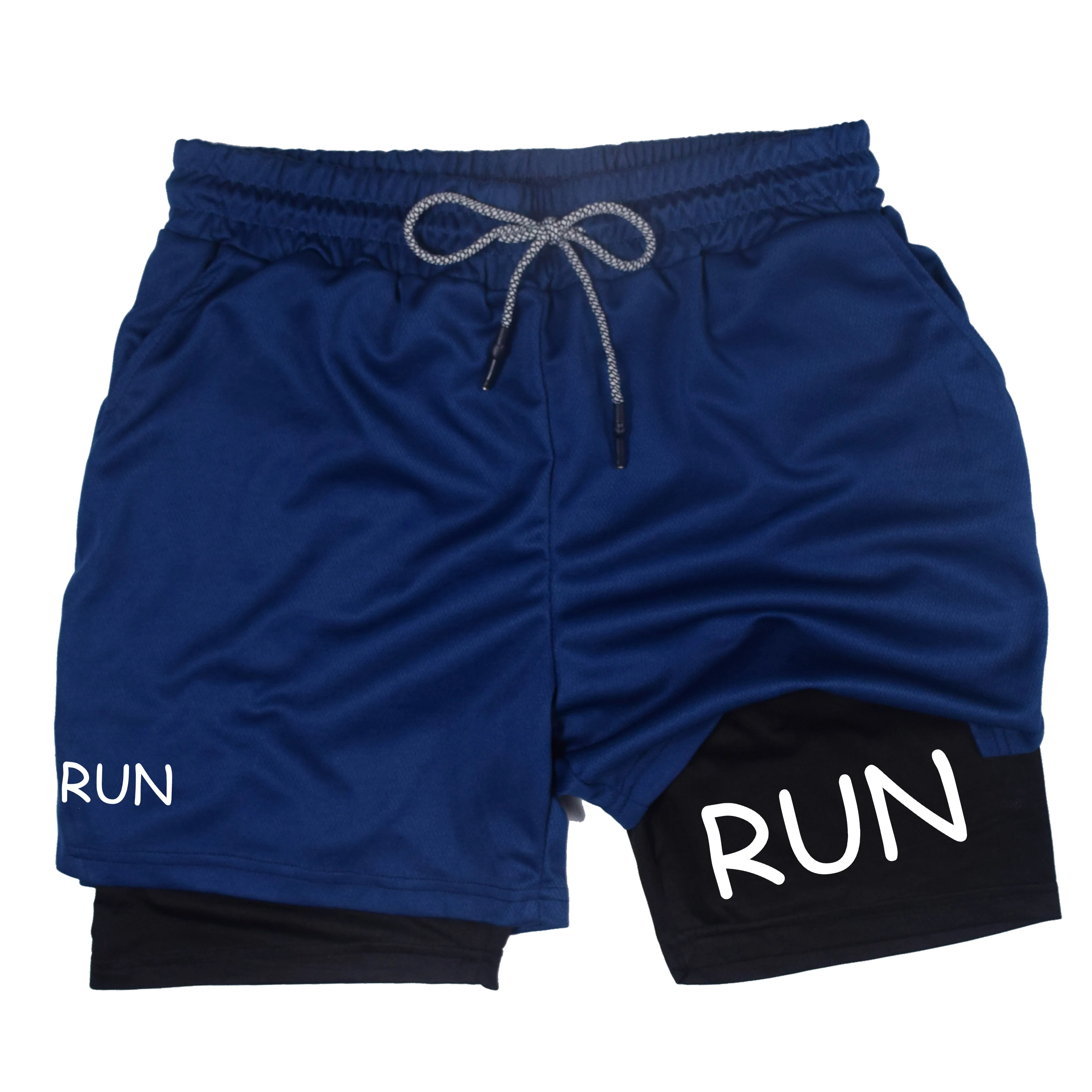 شورت صيفي للرجال 2 في 1 شورت رياضي للتمارين الرياضية والجري مع جيب للهاتف سريع الجفاف وجيد التهوية