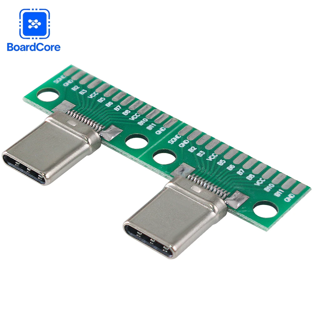2/4pcs Type-C Male USB 3.1 Test PCB Board Adapter Type C Connector Socket Board for Data Line Wire Cable Transfer
