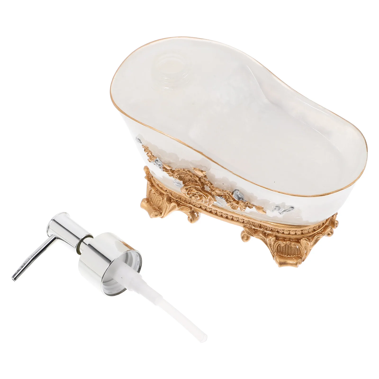 

Bath Tub Shaped Lotion Bottle Soap Holder Shower Gel Container European Pump Dispenser Bathroom Accessory Reusable Resin