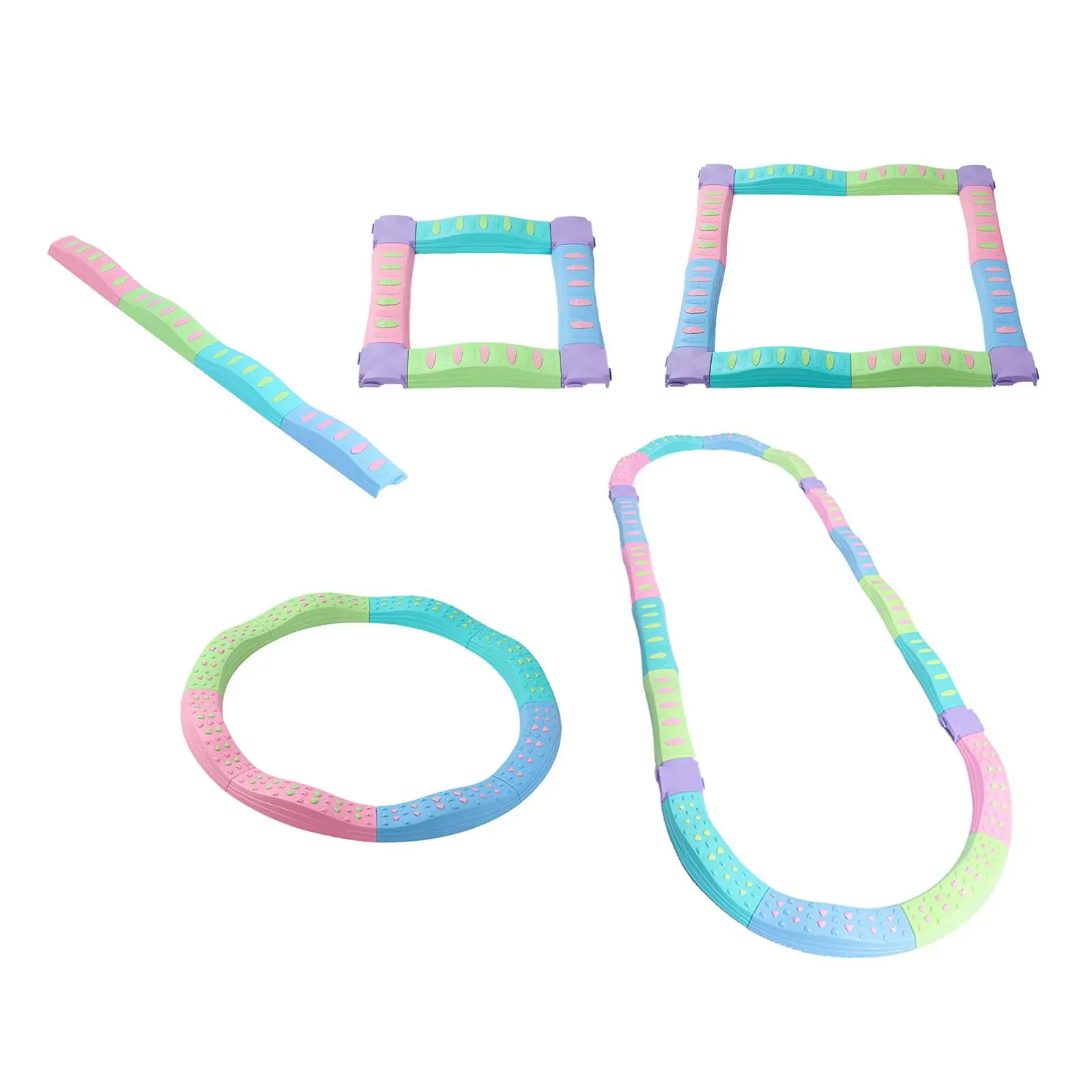 Mehrere Hindernisparcours, Körperkoordination, mehrere Möglichkeiten, drinnen und draußen zu spielen, farbig für Indoor-Outdoor-Spiele