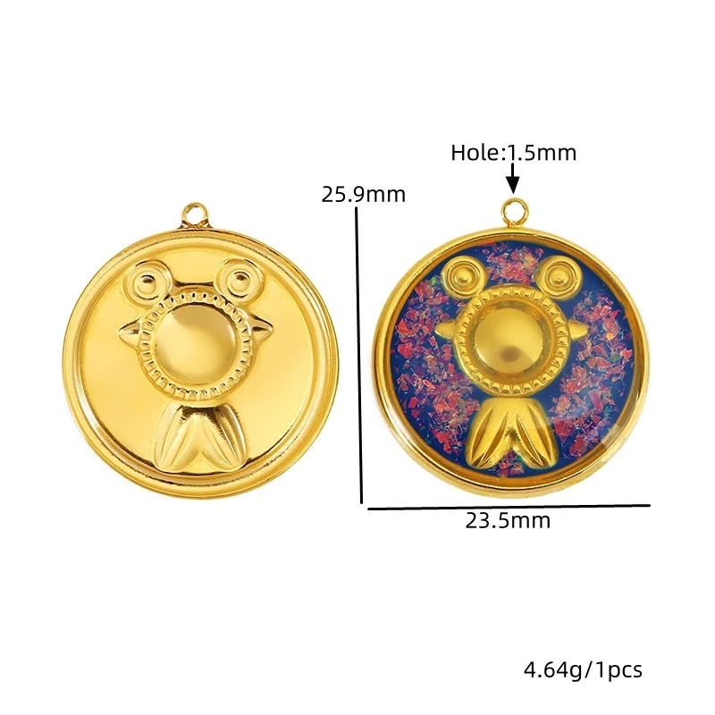 2pcs Stainless Steel Turtle Crab Conch Starfish Ocean Series Geometric Charms Pendant for DIY Necklaces Earrings Jewelry Making - view 3