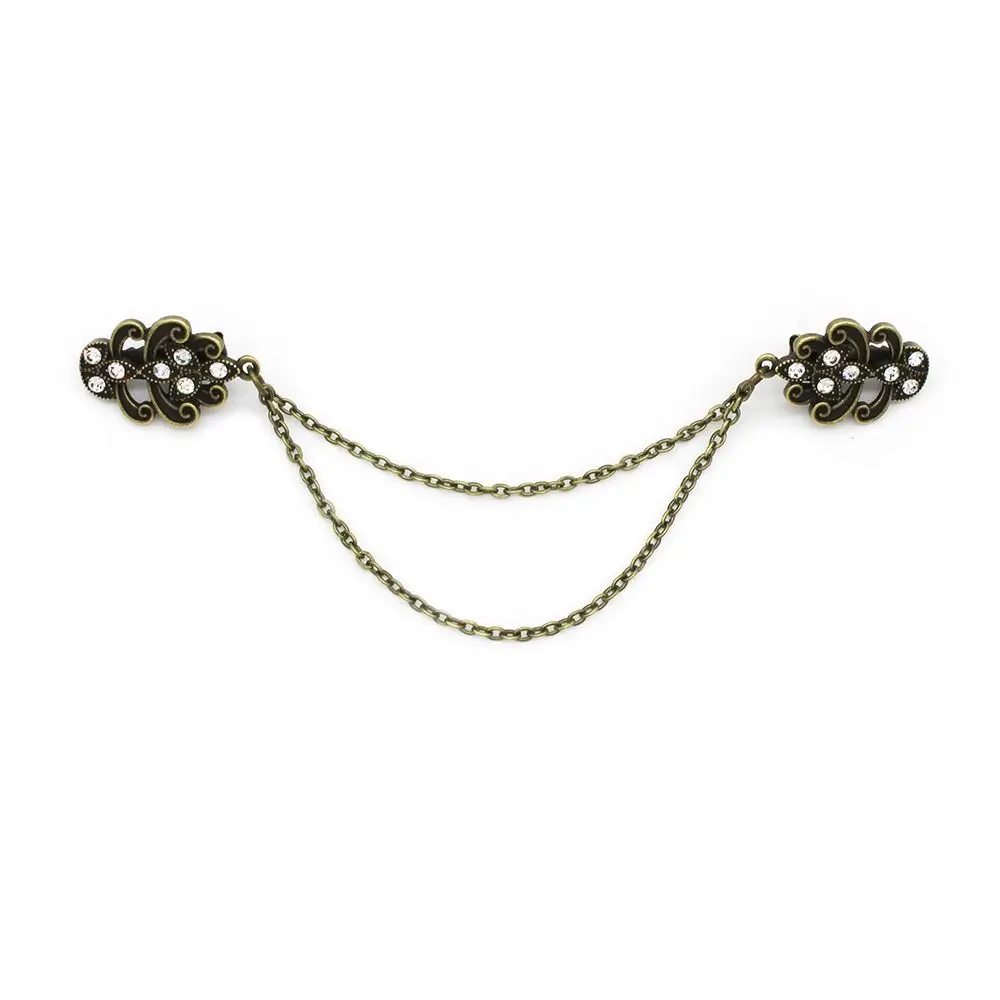 Retro Suit Brooch Korean Grace Gentleman Tassel Brooch Fashion Trend Suit Shirt Collar Chain High End Banquet