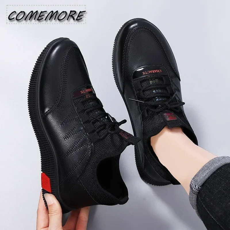 Running Shoes Women Breathable Casual Outdoor Light Weight Sports Platform Ladies Sneakers Black Spring Autumn Lace-up 2025 New