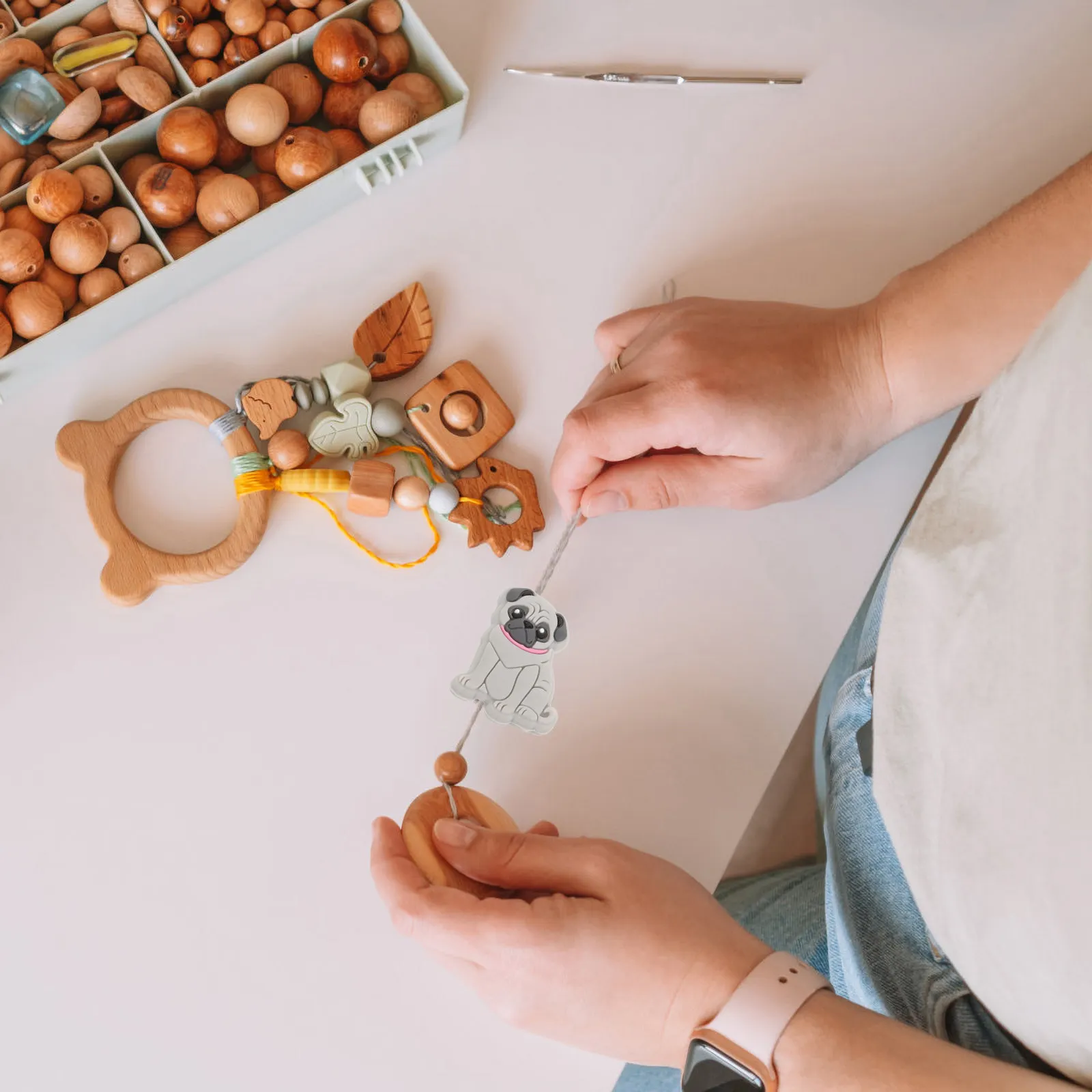 

10Pcs Silicone Dog Beads Food Safe Teething Supplies for Infants Pacifier Chain Accessories DIY Baby Shower Gift Necklace