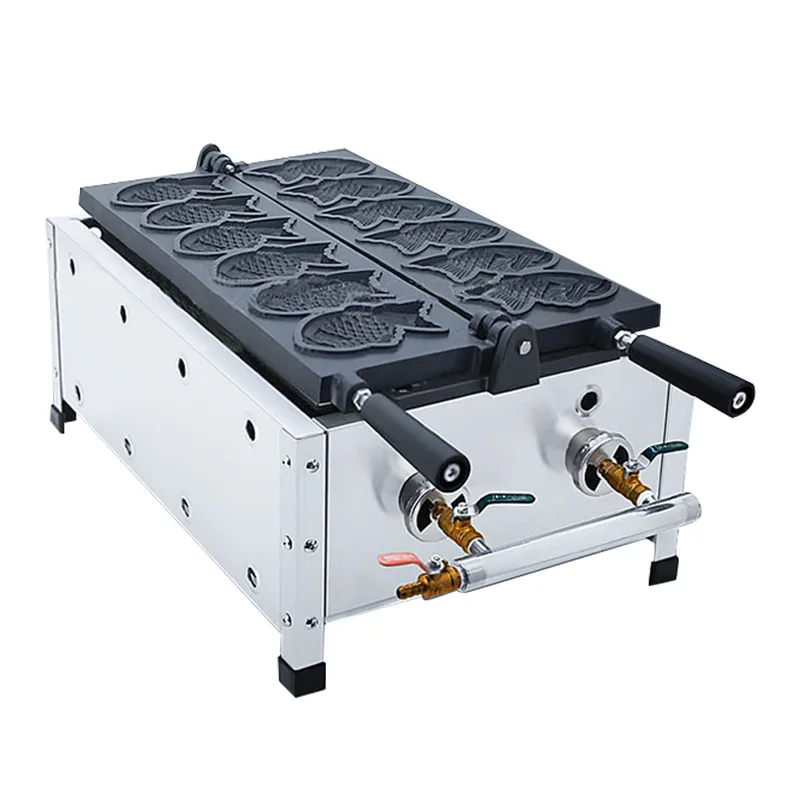 Commercial gas snapper roast machine six-hole Taiwan grain fish stuffing Korean style