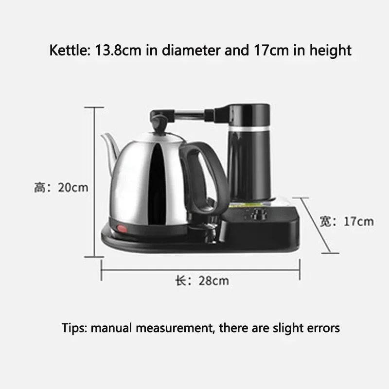 Eletrodomésticos chaleiras elétricas conjunto de bule de chá doméstico 1.0l capacidade 304 aço inoxidável função de desligamento automático de segurança s4