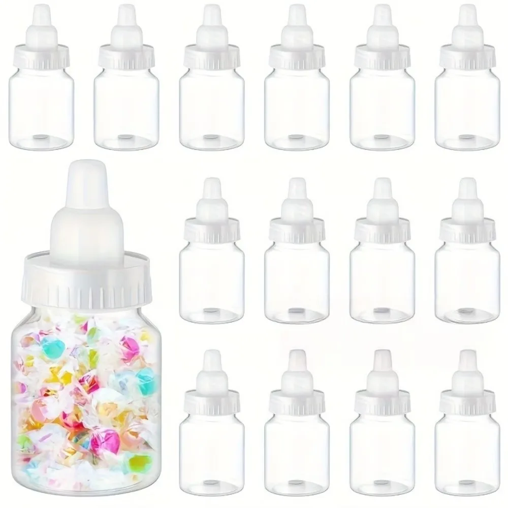 

12/24Pcs White Mini Baby Bottle Candy Favors for Baby Shower Boys Girls Newborn Party Gender Reveal Decor
