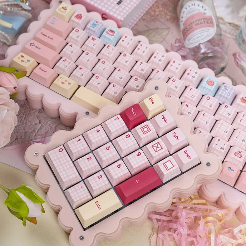 MiFuny Cute Cookie Mechanical Keyboard Acrylic Butter Stacking Kit 3 Mode Gasket Hot-Swap RGB Custom Gaming Keyboard Girl Gift