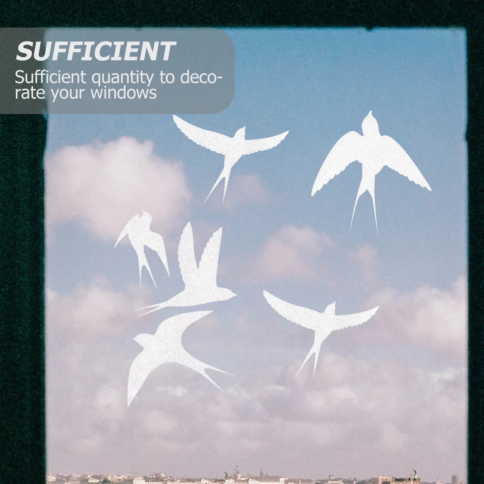 20Sheets Bird Anti Collision Window Stickers PVC Static Decals Non Adhesive Removable Window Decoration Static Glass Decals