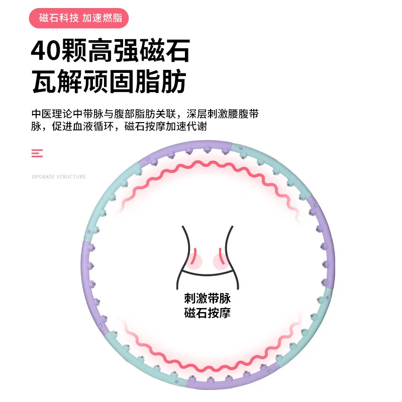 Detachable Spliced Fitness Hoop Portable Waist Slimming Rotating Sport Hoops for Female Beginners Home Workout Body Shaping