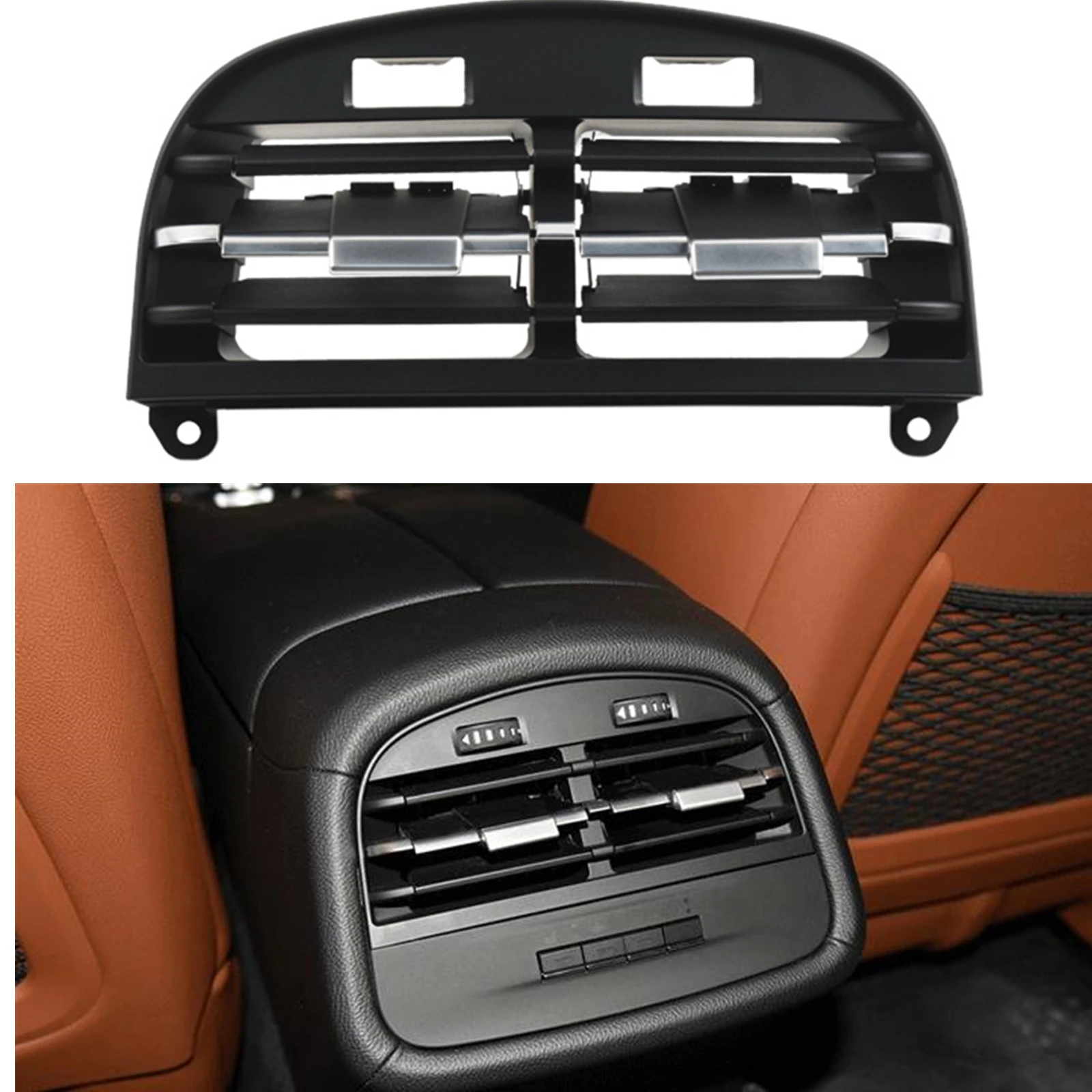 

Rear Center A/C Air Vent Outlet Panel Grille For Maserati Ghibli 2014-2020 Black Car Interior Back Conditioner Fresh Flow Grill