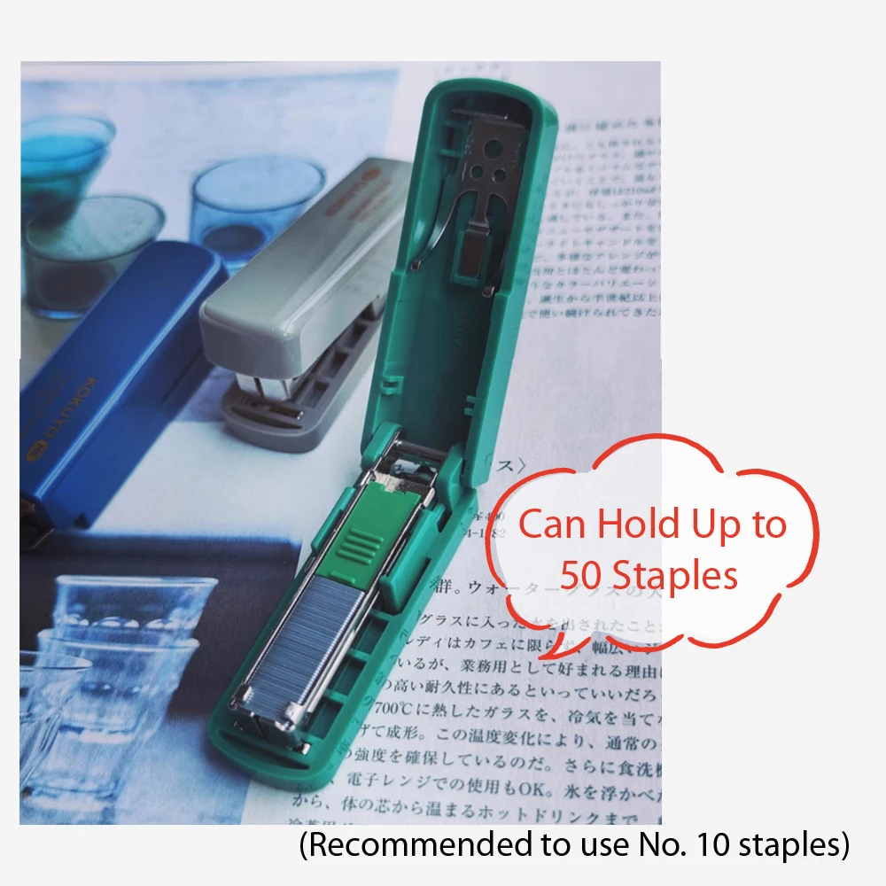 Japon KOKUYO ME Mini agrafeuse – Portable et compacte, papeterie élégante pour le bureau et les étudiants, reliure facile pour les papiers et les documents de test
