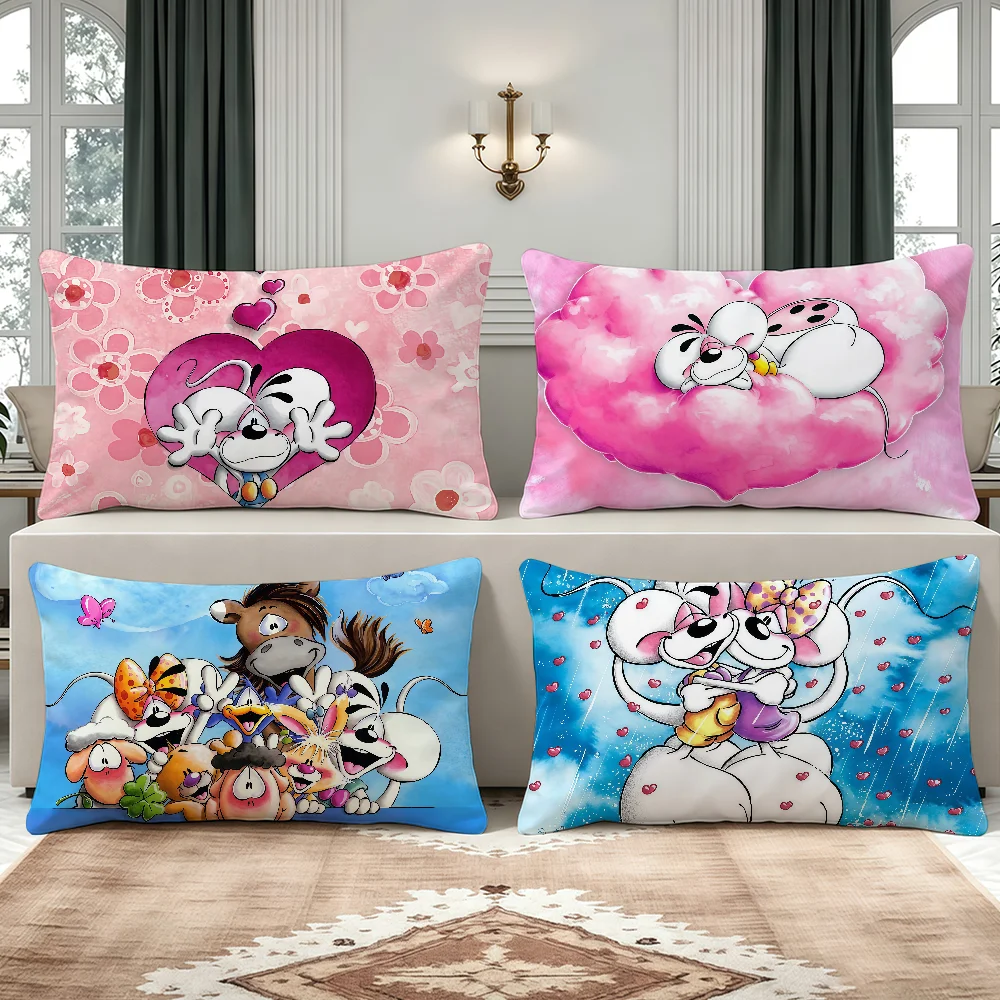 Cute D-Diddl Cartoon Mouse cushion cover Breathable Washable Decor Shell Concealed Zipper Sofa Bed Office Lumbar Decoration