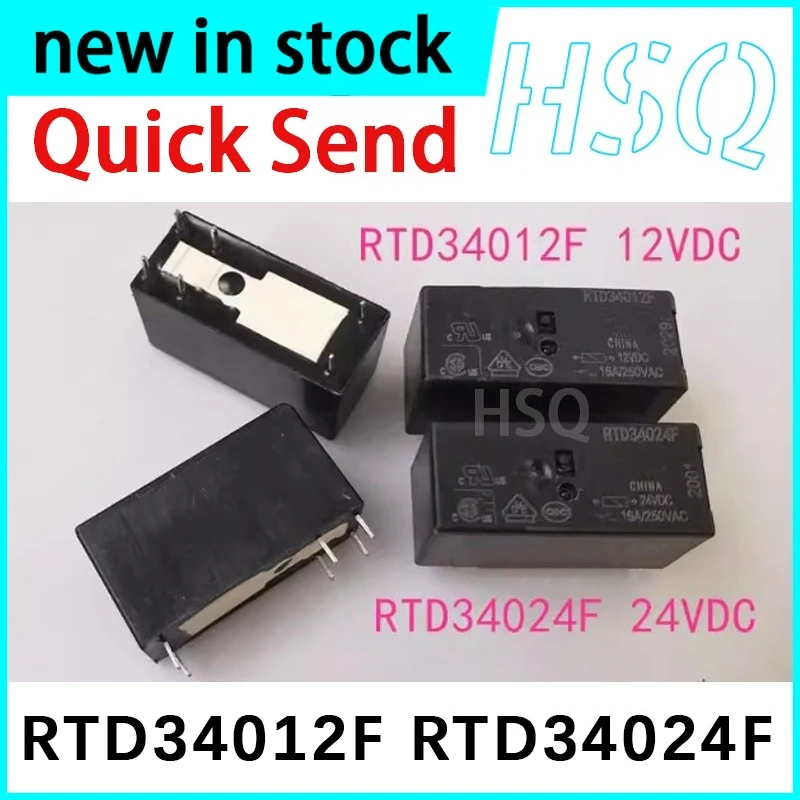1PCS New RTD34012F RTD34024F 12VDC 24VDC 6-pin 16A Set of Normally Open Relays