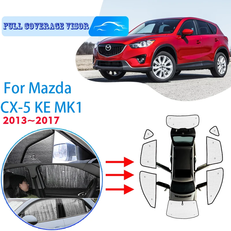 

Full Covers Sunshades For Mazda CX-5 KE MK1 2013~2017 2014 2015 Car Accessories Sun Protection Windshields Side Window Visor