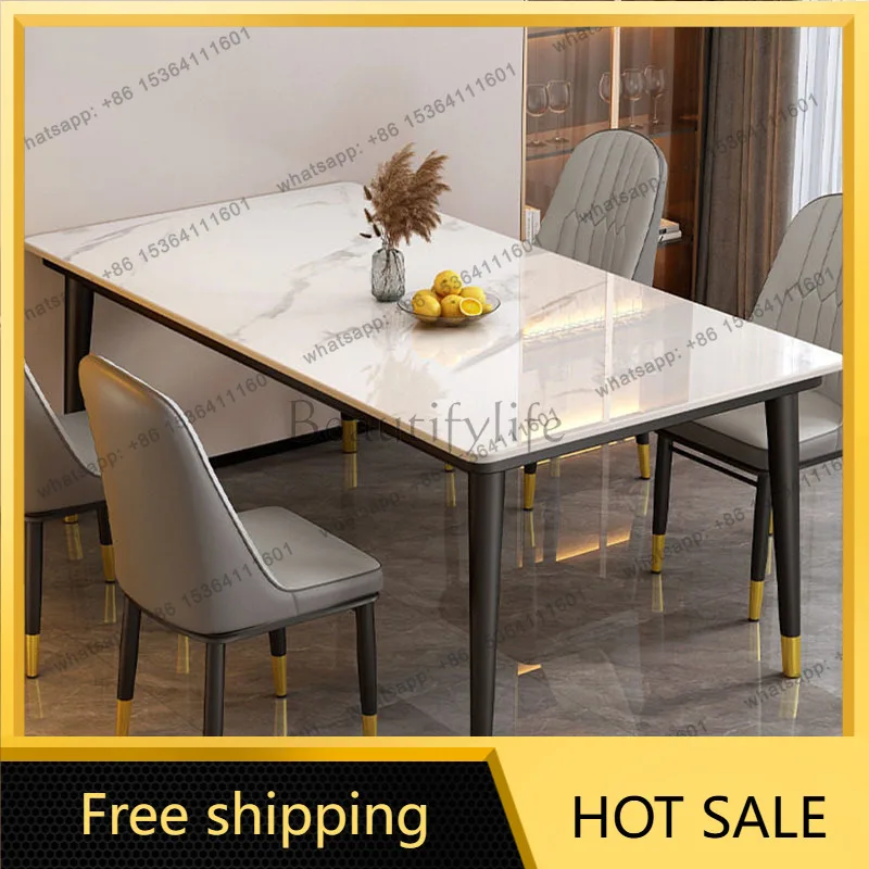 Marble Luxury Dining Table Chairs Restaurant Kitchen Coffee Center Modern Dining Table Lounge Designer