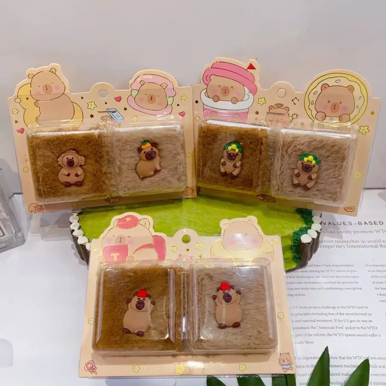 new-20set-capybara-cute-cartoon-mini-plush-notebook-kawaii-color-page-diary-agenda-planner-korean-stationery-journal-notepad