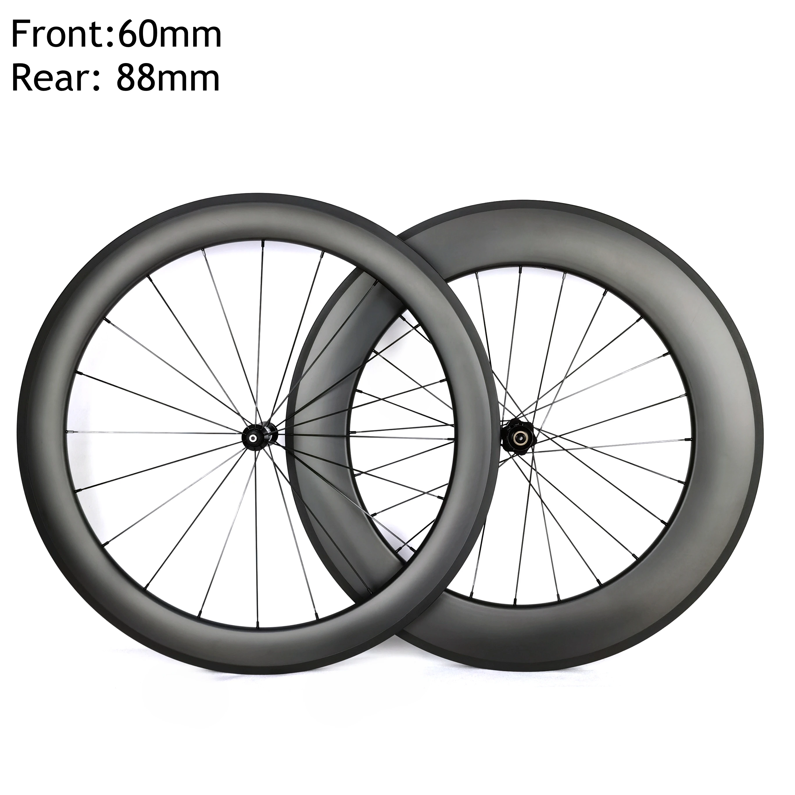 700C Road Bicycle Carbon Fiber Wheelset Rim Brake Bike Depth Front 60mm Rear 88mm Width 23/25mm Tubeless/ClincherCustomize Logo