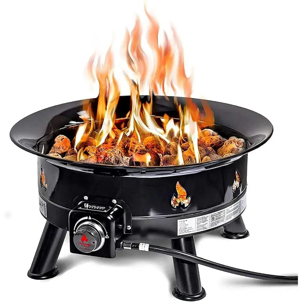 

irebowl Smokelire Pit, Round Outdoor Portable Propane Gas ire Pit with UV and Weather Resistant Durable Cover, 24-Inch Diameter