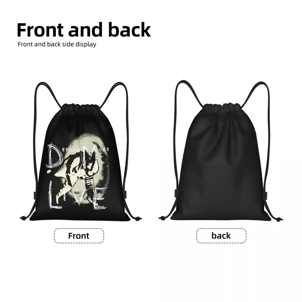 Custom Electronic Rock Depeche Cool Mode Drawstring Bag for Shopping Yoga Backpacks Women Men Sports Gym Sackpack