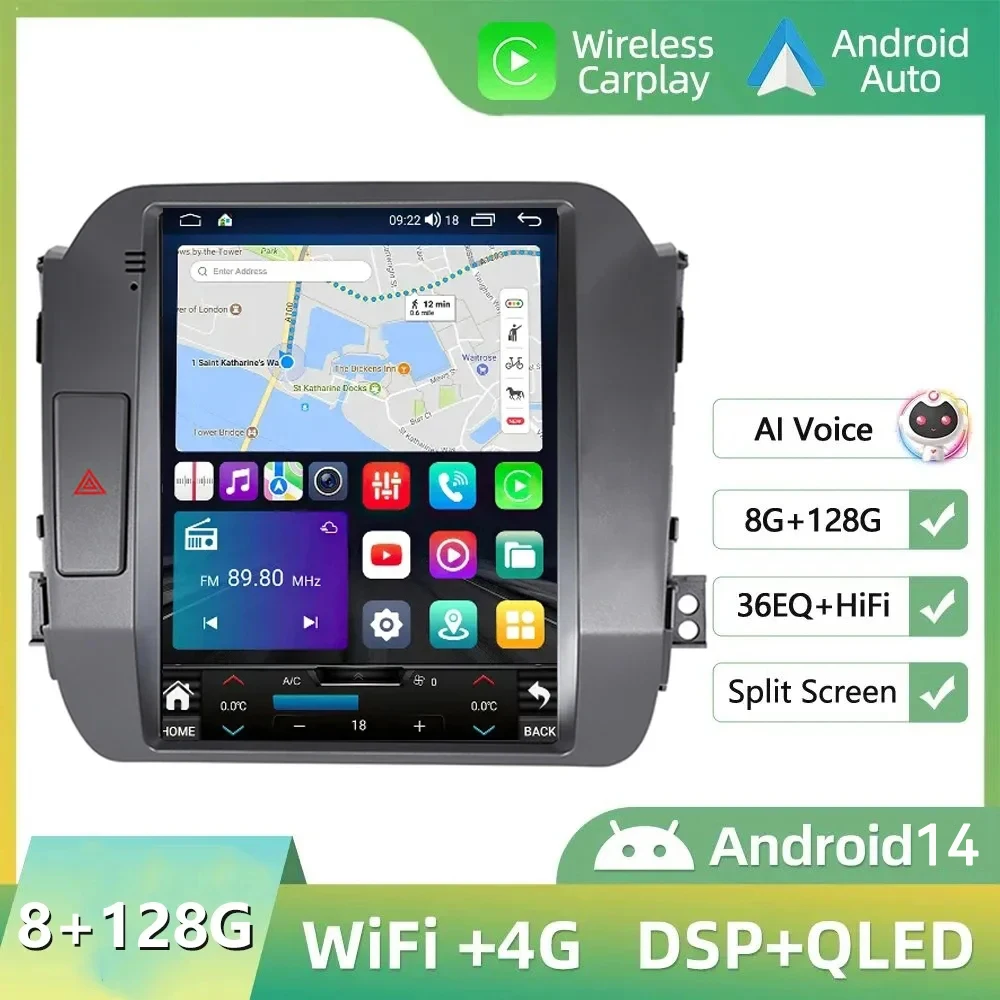 

4G+64GB For KIA Sportage 3 2010-2016 Android 14 Car Radio Multimedia Video 2Din Navigation Carplay Head Unit Stereo Speakers