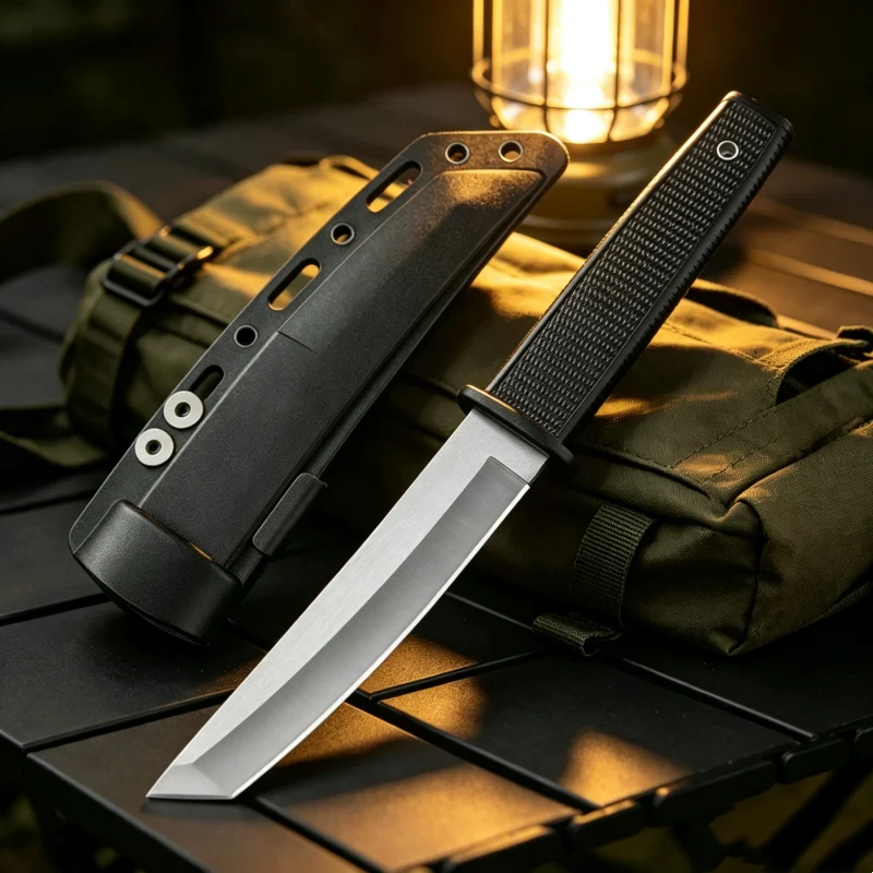 Fixed Blade Collectible Display Knife, Textured Synthetic Handle Hand Craft Tool with Plastic Protective Sheath for Collection