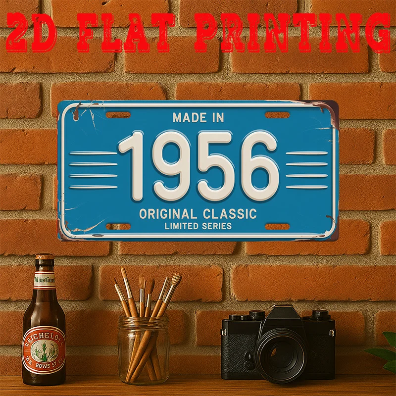 2D Flat Vintage Aluminum Wall Plaque 1956 Commemorative Retro Wall Art 12.00in x 6.00in for Home Garage Garden Farmhouse Wall De