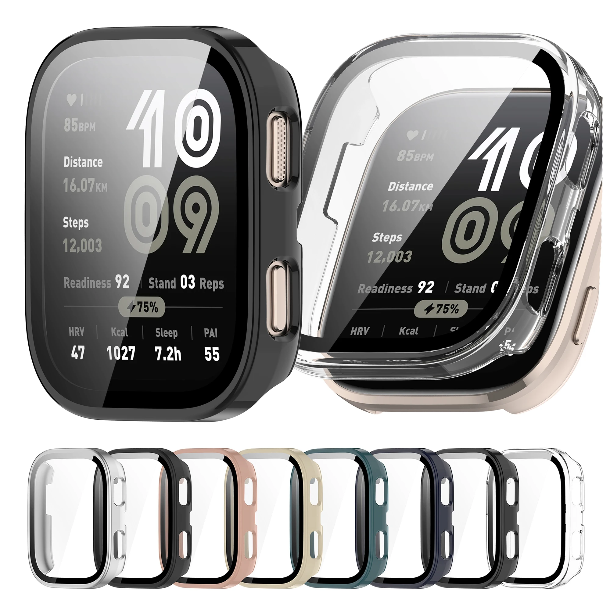 

PC+Glass Protective Case For Huami Amazfit Bip 6 Full Screen Protector Bumper Cover