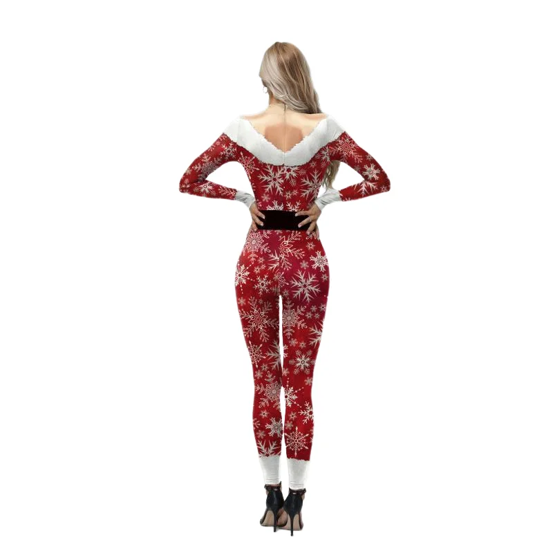 Disfraz de Papá Noel de Navidad para adultos, traje Zentai de lujo, disfraz de Carnaval para vacaciones, traje de fiesta para parejas, regalo de Navidad